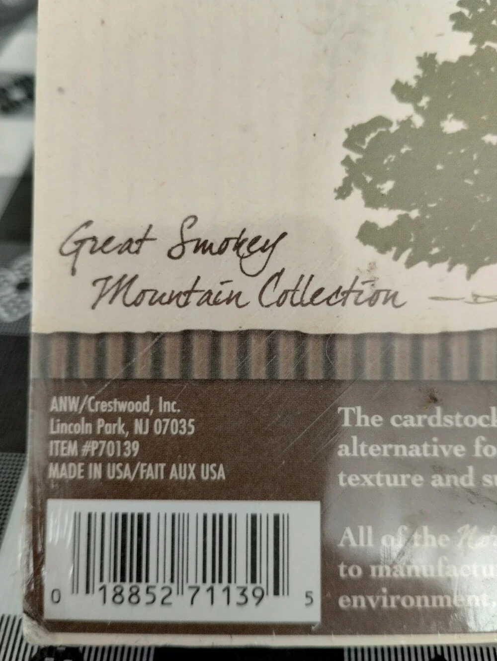Scrapbook Paper ANW/Crestwood Inc. Great Smokey Mountain Collection New